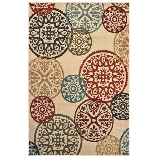 Budget π₯° Copper Grove Rovinj Floating Medallion Beige And Multicolored Area Rug Beige/multi π - Image 2
