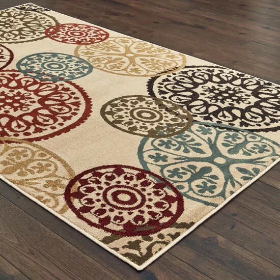 Budget π₯° Copper Grove Rovinj Floating Medallion Beige And Multicolored Area Rug Beige/multi π - Image 4