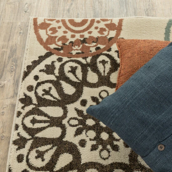 Budget π₯° Copper Grove Rovinj Floating Medallion Beige And Multicolored Area Rug Beige/multi π - Image 6