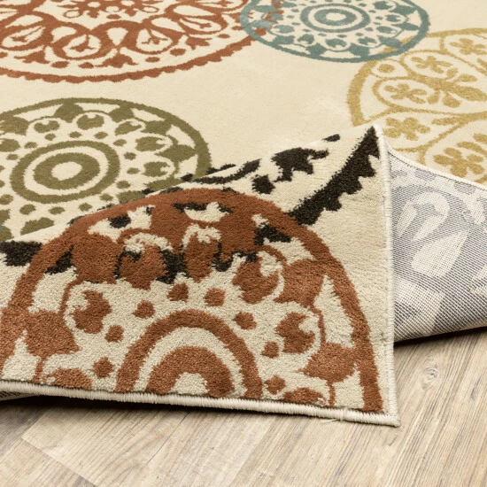 Budget π₯° Copper Grove Rovinj Floating Medallion Beige And Multicolored Area Rug Beige/multi π - Image 8