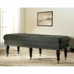 Top 10 🔥 Copper Grove Ninemile 50-inch Francesca Dark Grey Tufted Bench With Black Legs 😉