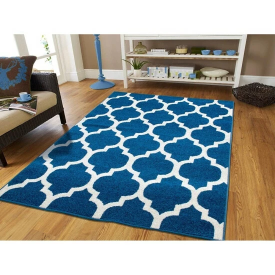 New π Copper Grove Rovaniemi Multicolor Moroccan Trellis Area Rug Blue π - Image 7