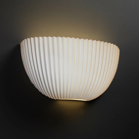 Deals β Copper Grove Oosterhout ADA Quarter-sphere Wall Sconce With Pleated Porcelain Shade π