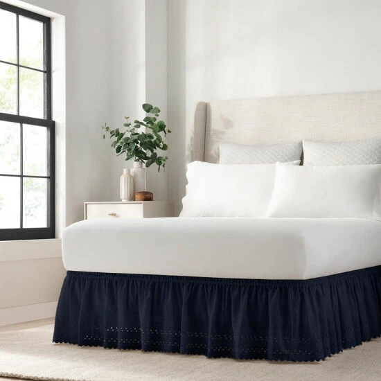 Best Pirce π Copper Grove Falcata Wrap-Around Eyelet Ruffled Bed π Skirt Grey π - Image 3