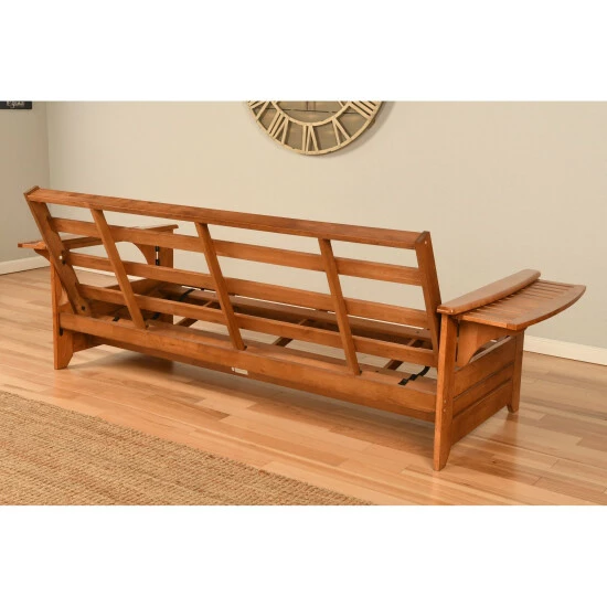 Best deal ❤️ Copper Grove Dixie Oak Full-size 2-drawer Futon Frame With Mattress Suede Blue 🥰 - Image 6