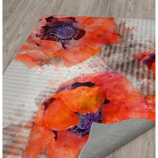 Best Sale π― Copper Grove Bijelo Floral Grey, Blood Orange, And Plum Area Rug N/a π - Image 2