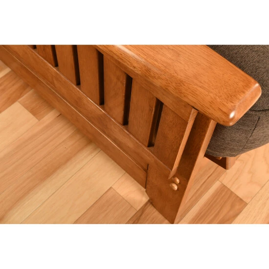 Best deal ❤️ Copper Grove Dixie Oak Full-size 2-drawer Futon Frame With Mattress Suede Blue 🥰 - Image 8