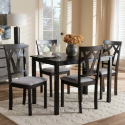 Flash Sale ⭐ Copper Grove Cyril Contemporary Fabric Finished 5-Piece Dining Set Brown ⭐