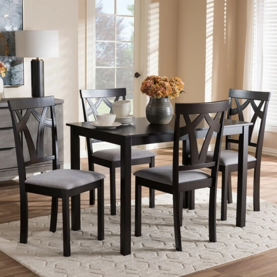 Flash Sale β Copper Grove Cyril Contemporary Fabric Finished 5-Piece Dining Set Brown β
