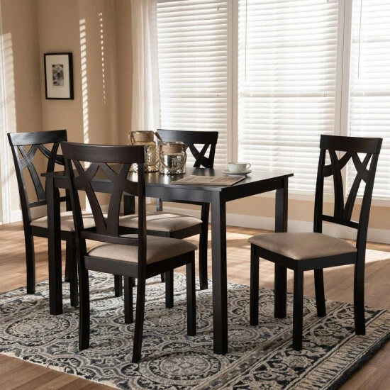 Flash Sale β Copper Grove Cyril Contemporary Fabric Finished 5-Piece Dining Set Brown β - Image 2