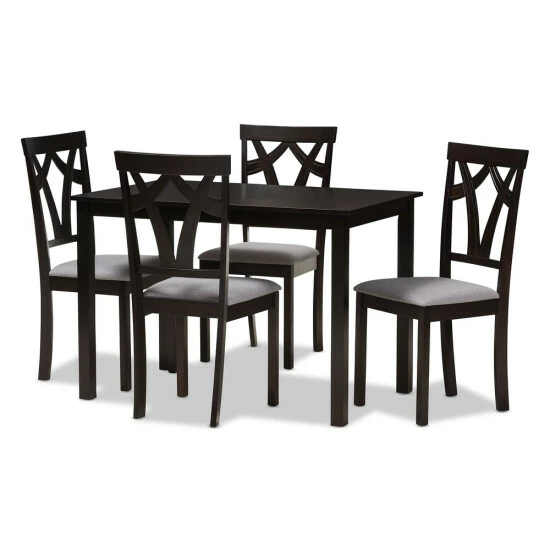 Flash Sale β Copper Grove Cyril Contemporary Fabric Finished 5-Piece Dining Set Brown β - Image 3