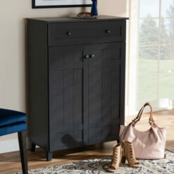 Best Pirce ⌛ Copper Grove Bergzabern Dark Grey Wood 5-shelf 👟 Shoe Storage Cabinet With Drawer 🤩