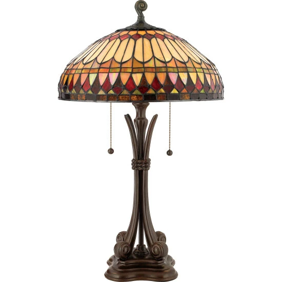 Cheap π Copper Grove Primorsko Tiffany-style West End With Brushed Bullion Finish Table Lamp βοΈ
