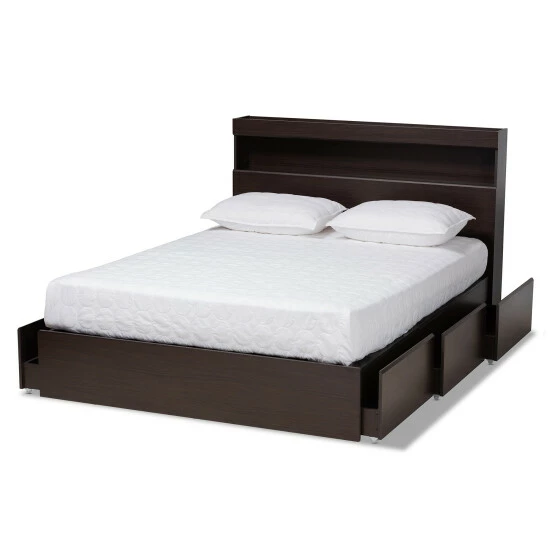 Best Sale βοΈ Copper Grove Sanare Queen Dark Brown Wood Storage Bed β¨ - Image 3