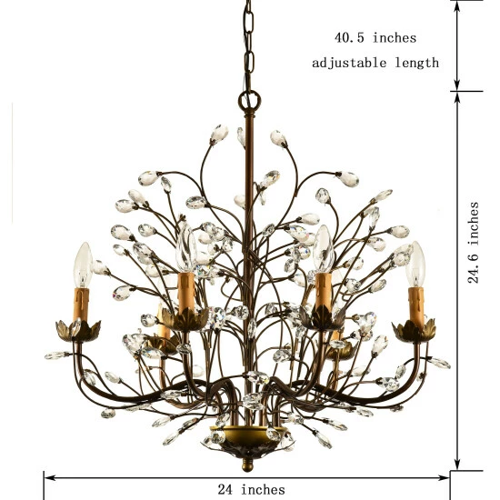 Budget β¨ Copper Grove Antique Bronze 6-light Crystal And Iron Chandelier β¨ - Image 4