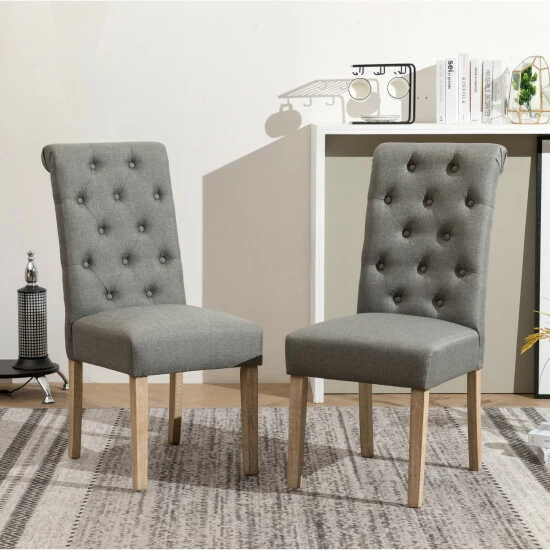 Budget π Copper Grove Schwalbach Upholstered Parsons Dining Chair (Set Of 2) Grey π