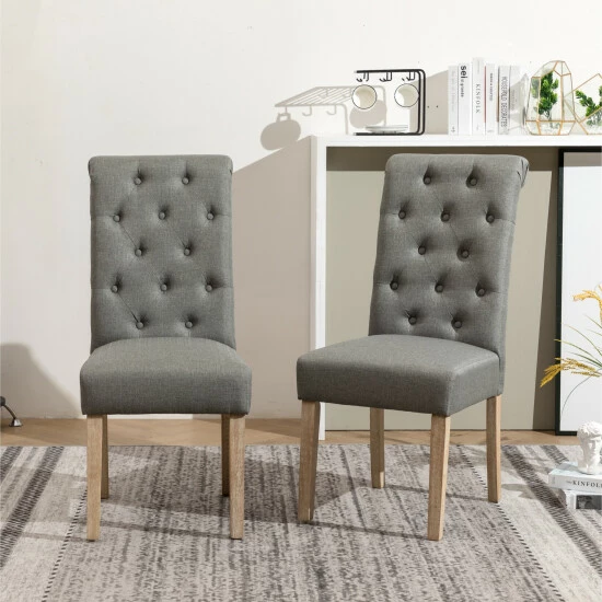 Budget π Copper Grove Schwalbach Upholstered Parsons Dining Chair (Set Of 2) Grey π - Image 2