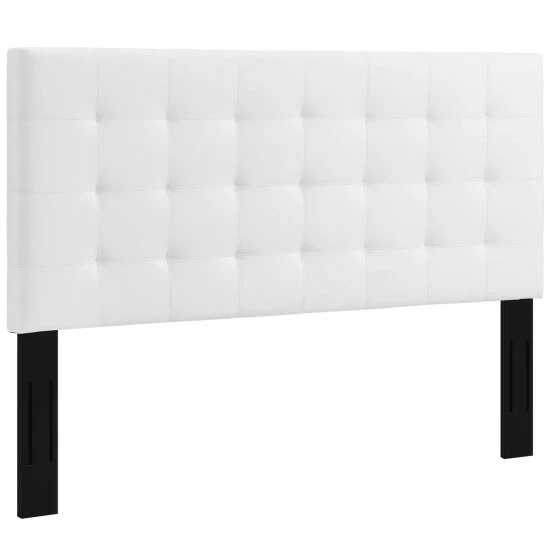New β Copper Grove Vodice Faux Leather Upholstered Tufted Headboard White π - Image 6