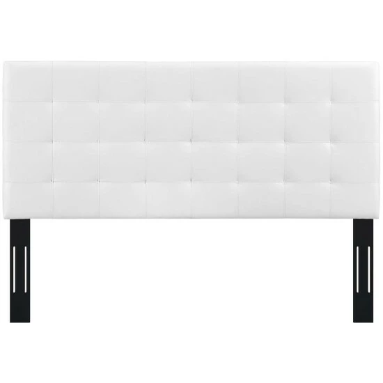 New β Copper Grove Vodice Faux Leather Upholstered Tufted Headboard White π - Image 7