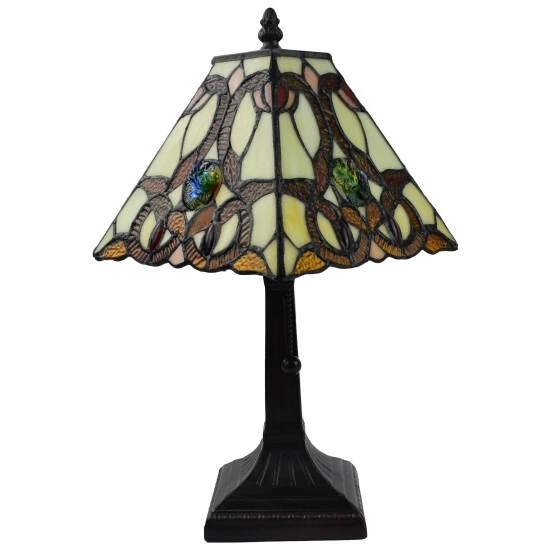 Outlet β€οΈ Copper Grove Hais 16-inch Tiffany-style Mini Floral Mission-style Accent Lamp π - Image 2