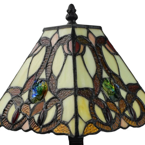 Outlet β€οΈ Copper Grove Hais 16-inch Tiffany-style Mini Floral Mission-style Accent Lamp π - Image 5