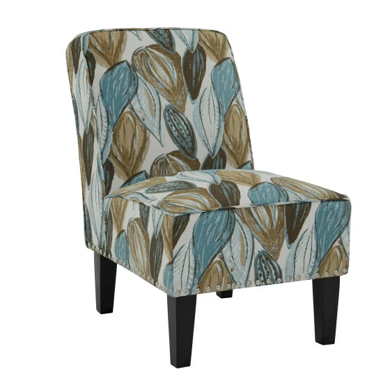 Flash Sale π Copper Grove Couvin Blue Leaf Armless Accent Chairs (Set Of 2) β€οΈ - Image 3