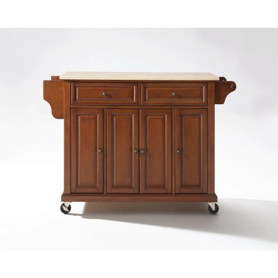 Buy π Copper Grove Kanha Natural Wood Top Kitchen Cart/ Island In Classic Cherry Finish π - Image 3