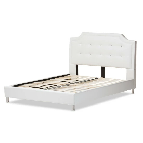 Promo π Copper Grove French River White Modern Bed With Upholstered Headboard π - Image 3