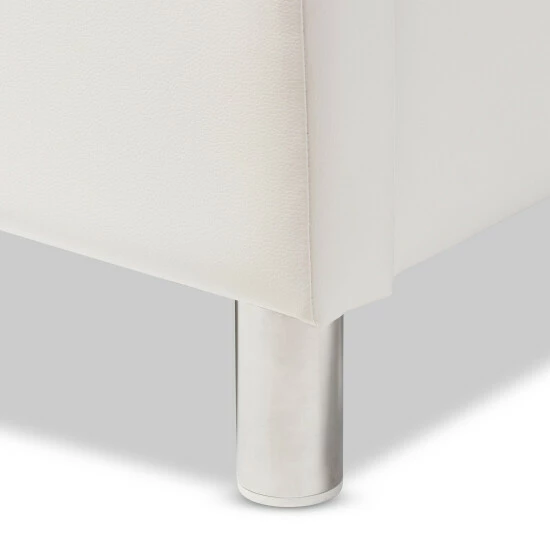 Promo π Copper Grove French River White Modern Bed With Upholstered Headboard π - Image 6