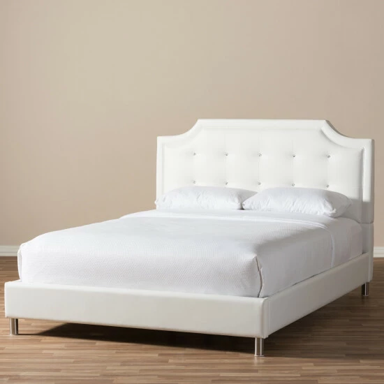 Promo π Copper Grove French River White Modern Bed With Upholstered Headboard π - Image 7