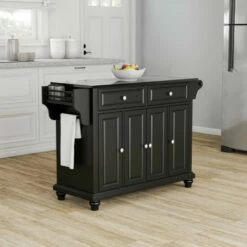 Wholesale ⭐ Copper Grove Kanha Solid Black Granite Top Kitchen Island In Black Finish - N/A ❤️