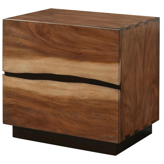 Promo β¨ Copper Grove Lorevilko 2-tone Exotic Woodgrain Nightstand Smokey Walnut β - Image 3