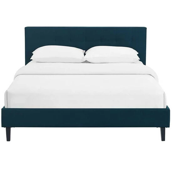 Best Sale π Copper Grove Silistra Full-size Blue Fabric Platform Bed With Tufted Headboard π― - Image 5