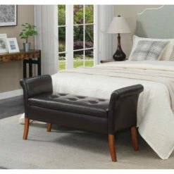 Cheapest β Copper Grove Helena Storage Bench Black Faux Leather π