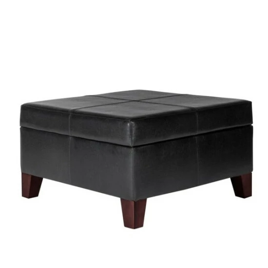 Brand new π Copper Grove Silene Luxury Large Black Faux Leather Storage Ottoman Table π - Image 2