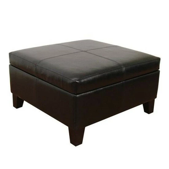 Brand new π Copper Grove Silene Luxury Large Black Faux Leather Storage Ottoman Table π - Image 3