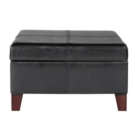Brand new π Copper Grove Silene Luxury Large Black Faux Leather Storage Ottoman Table π - Image 5