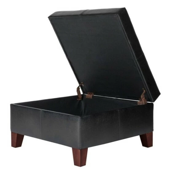Brand new π Copper Grove Silene Luxury Large Black Faux Leather Storage Ottoman Table π - Image 6