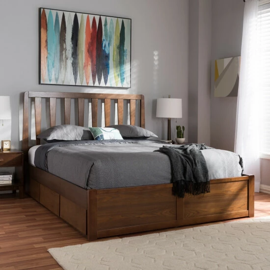 Hot Sale π Copper Grove Kiowa Contemporary Walnut Wood Storage Bed π - Image 2