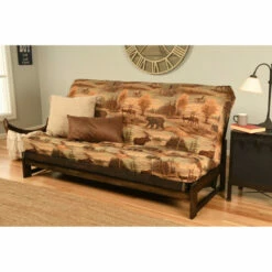 New π₯° Copper Grove Yellowstone Mocha Futon Frame With Patterned Fabric Futon Mattress Canadian π―