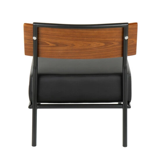 Coupon π€© Copper Grove Ahrensburg Faux Leather And Walnut Wood Accent Chair - N/A Grey π― - Image 4