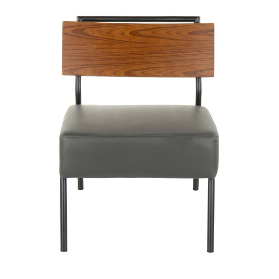 Coupon π€© Copper Grove Ahrensburg Faux Leather And Walnut Wood Accent Chair - N/A Grey π― - Image 8