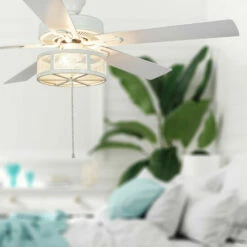 Brand new 💯 Copper Grove Uoleva 52-inch 5-blade Alabaster Mesh LED Ceiling Fan 🛒