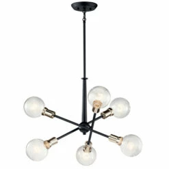 Hot Sale 🎁 Copper Grove Dvemogili 6-light Black Sputnik Chandelier 🛒