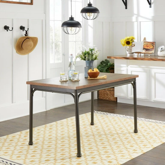 Cheap π Copper Grove Gyumri Brown Dining Table With Veneer Top - Dining Table β