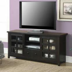 Deals ⌛ Copper Grove Helena 1 Drawer TV Stand With Storage Cabinets And Shelves Weathered Grey 🎉