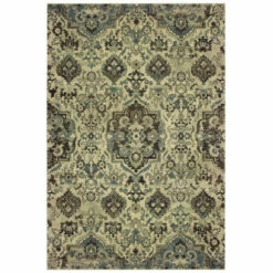 Wholesale 🔔 Copper Grove Solin Borderless Traditional Medallion Dense Pile Rug Cream/grey 🔔