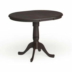 Coupon 🥰 Copper Grove 36-inch Round Pedestal Table With 12-inch Leaf Black/cherry 🧨