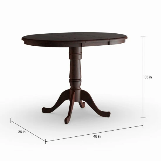 Coupon π₯° Copper Grove 36-inch Round Pedestal Table With 12-inch Leaf Black/cherry 𧨠- Image 6