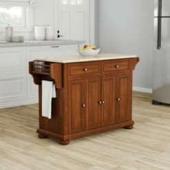 Wholesale 💯 Copper Grove Kanha Natural Wood Top Kitchen Island In Classic Cherry Finish ✨